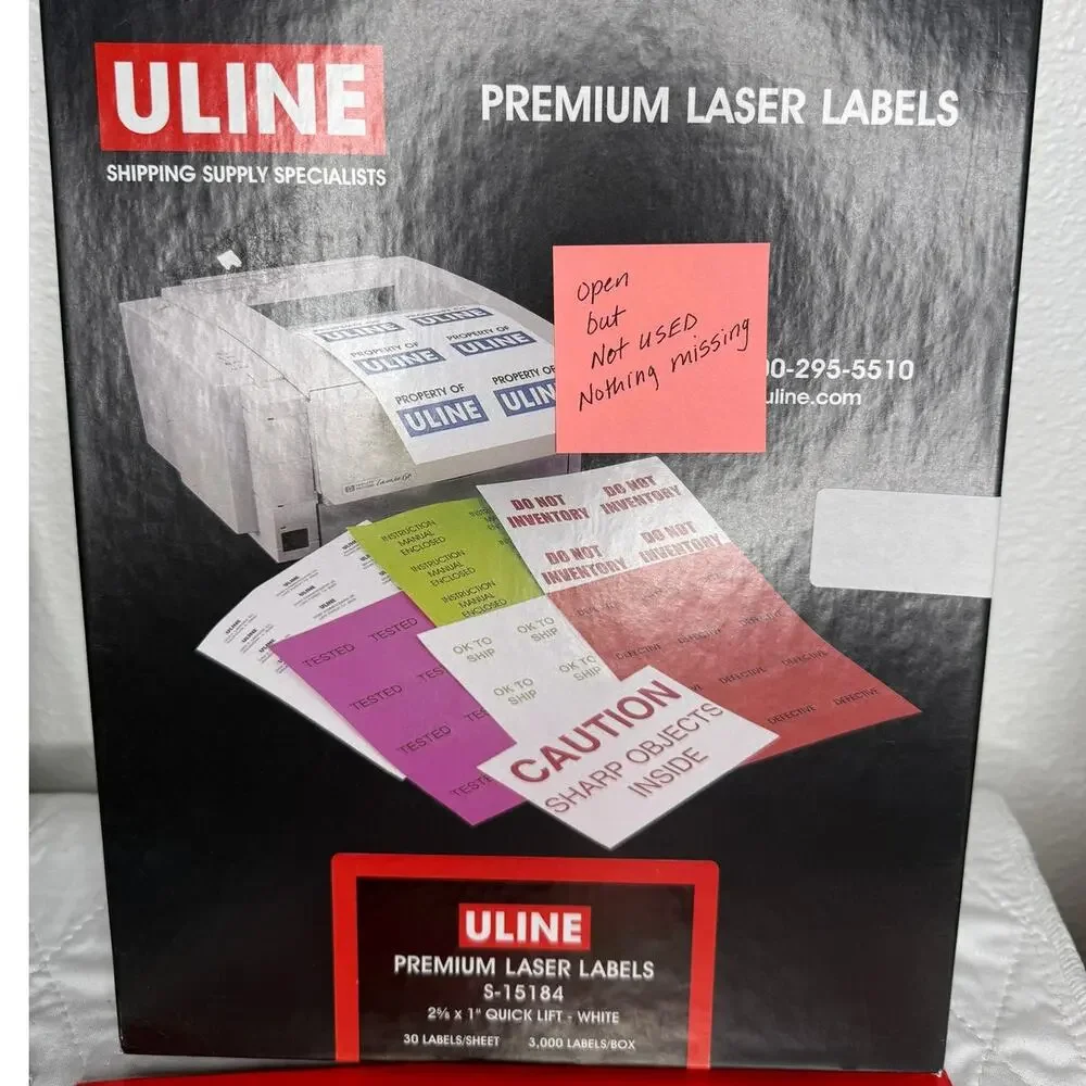 Labels Lot of 6-Uline,Office Max, Pinnacle